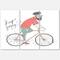 Designart - Hipster Man On A Bicycle - Children's Art Canvas Wall Art Print